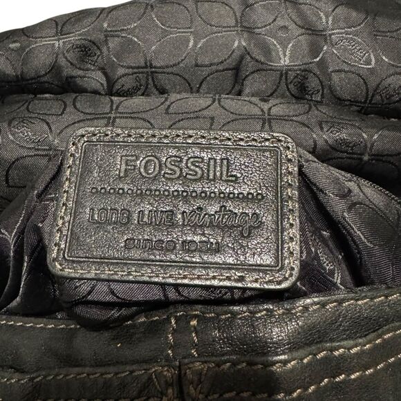 Fossil Ginger Top Handle Crossbody Purse Brown Leather Magnetic Snap Closure - Picture 14 of 15